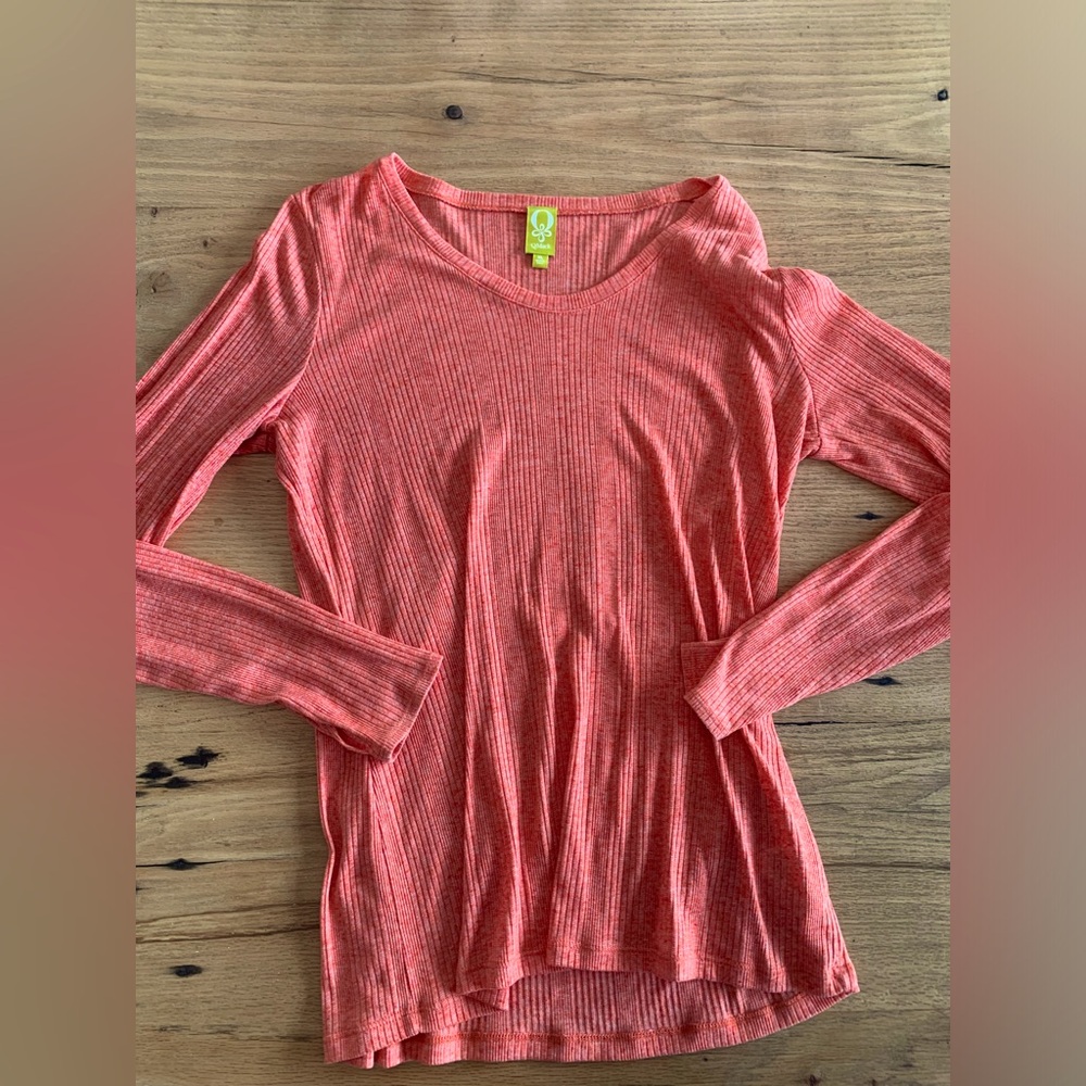QMack Ribbed‎ Scoop Neck Long Sleeve Tee Shirt Women’s XL Preloved